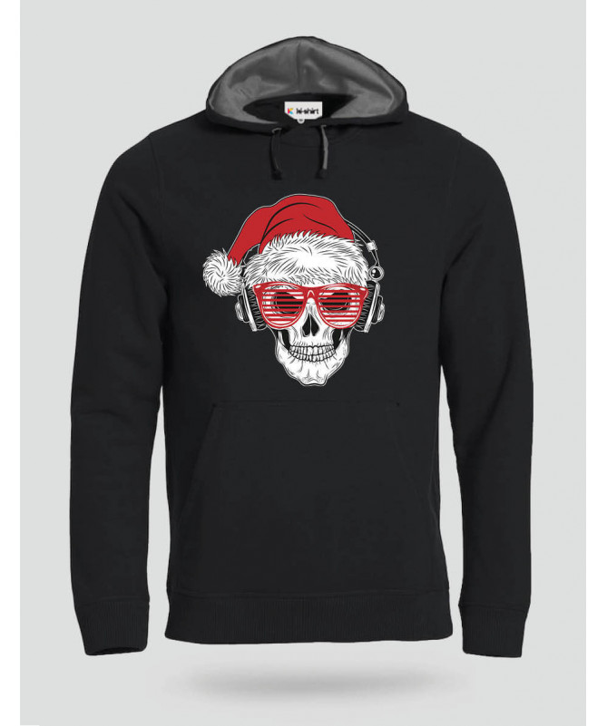 Natale con teschio Felpa Premium con cappuccio Uomo