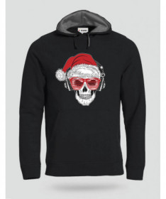 Natale con teschio Felpa Premium con cappuccio Uomo