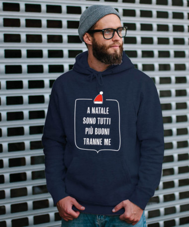 Natale tutti più buoni Felpa Premium con cappuccio Uomo