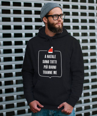 Natale tutti più buoni Felpa Premium con cappuccio Uomo