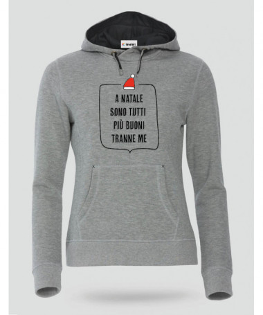 Natale tutti più buoni Felpa Premium con cappuccio Donna