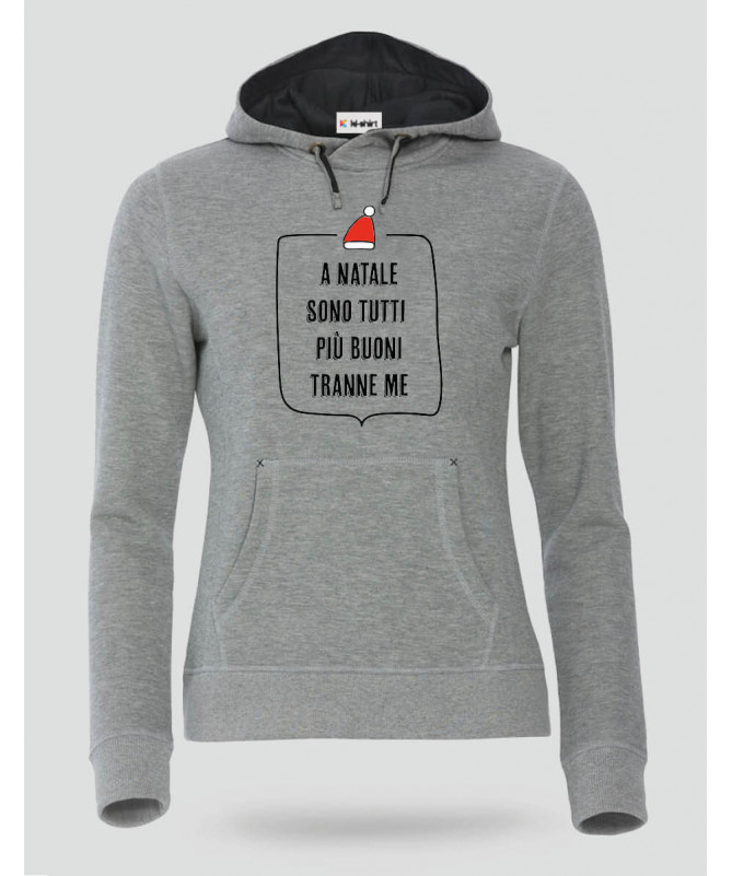 Natale tutti più buoni Felpa Premium con cappuccio Donna