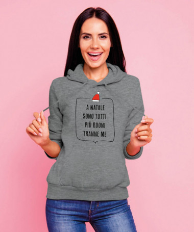 Natale tutti più buoni Felpa Premium con cappuccio Donna