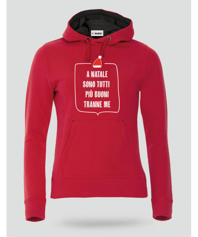 Natale tutti più buoni Felpa Premium con cappuccio Donna