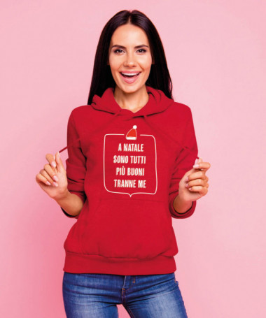 Natale tutti più buoni Felpa Premium con cappuccio Donna