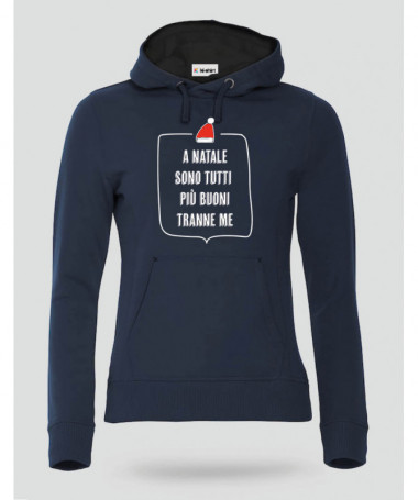 Natale tutti più buoni Felpa Premium con cappuccio Donna
