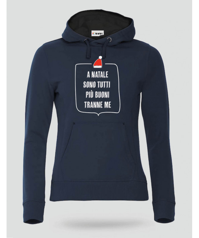 Natale tutti più buoni Felpa Premium con cappuccio Donna