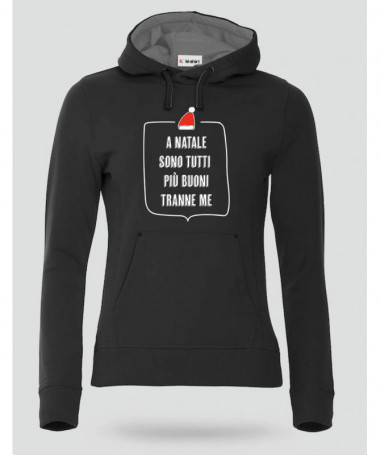 Natale tutti più buoni Felpa Premium con cappuccio Donna