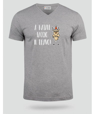 ki-shirt.com Natale faccio il bravo T-shirt Scollo V