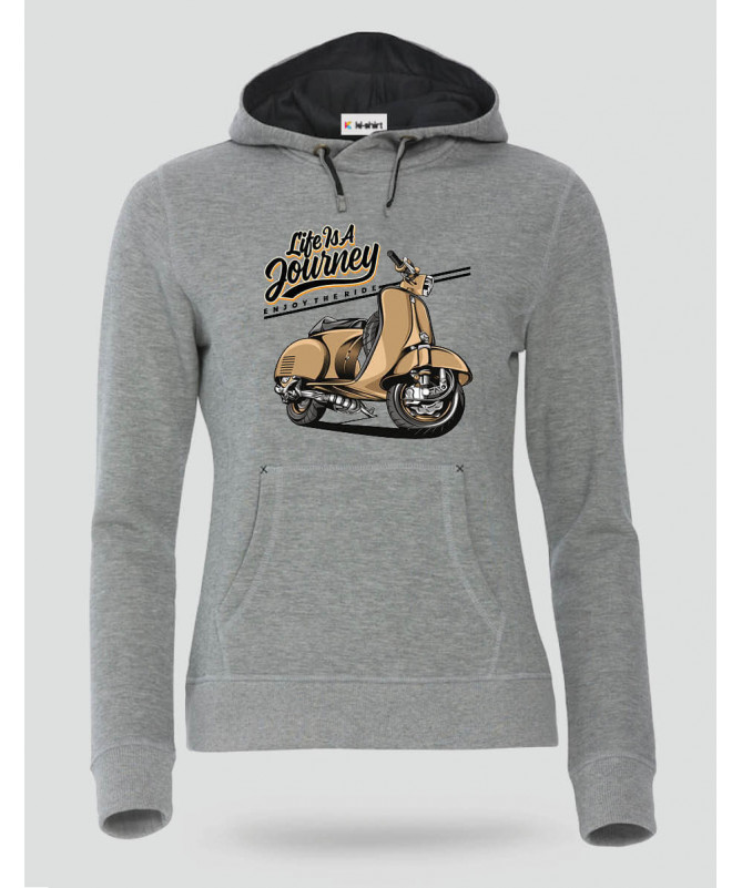 Life is a journey Felpa Premium con cappuccio Donna