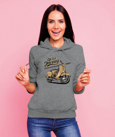 Life is a journey Felpa Premium con cappuccio Donna