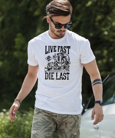Live fast die last T-shirt Basic Uomo