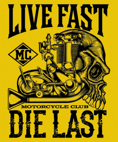 Live fast die last T-shirt Basic Uomo