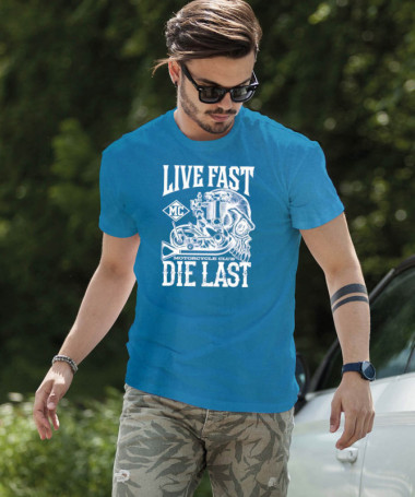 Live fast die last T-shirt Basic Uomo