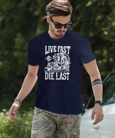 Live fast die last T-shirt Basic Uomo
