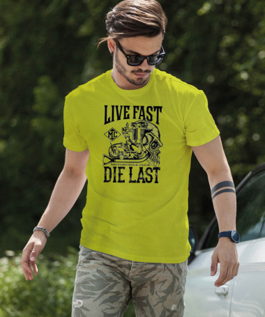 Live fast die last T-shirt Basic Uomo