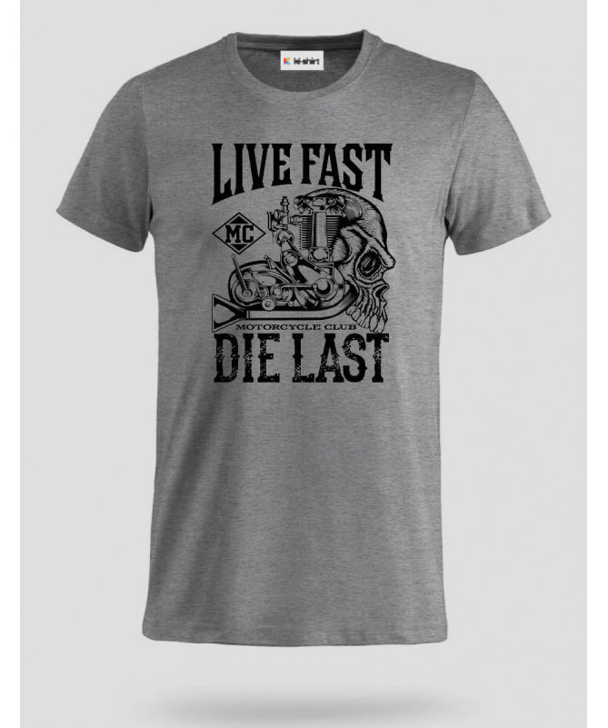 Live fast die last T-shirt Basic Uomo