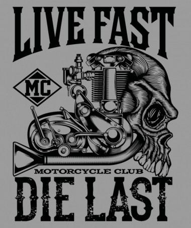 Live fast die last T-shirt Basic Uomo