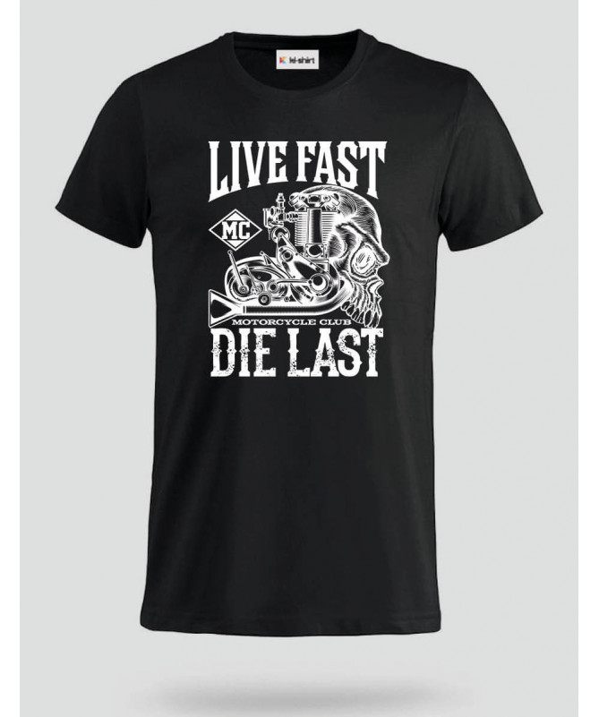 Live fast die last T-shirt Basic Uomo