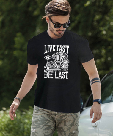 Live fast die last T-shirt Basic Uomo