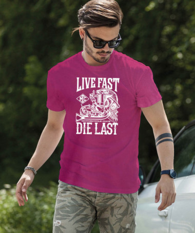 Live fast die last T-shirt Basic Uomo