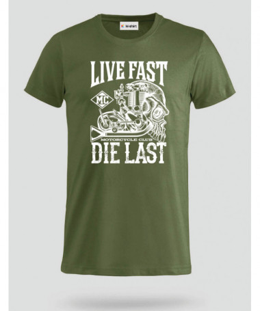 Live fast die last T-shirt Basic Uomo