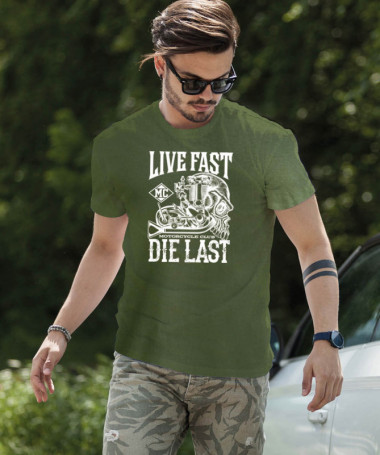 Live fast die last T-shirt Basic Uomo