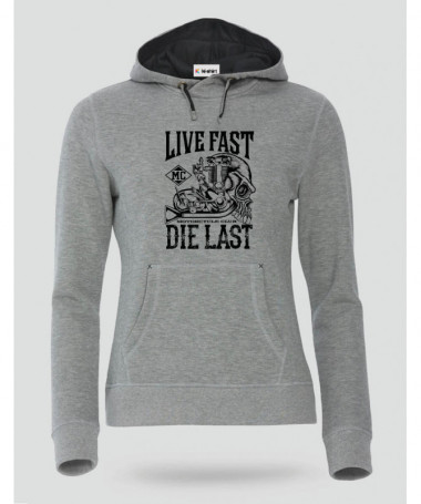 Live fast die last Felpa Premium con cappuccio Donna