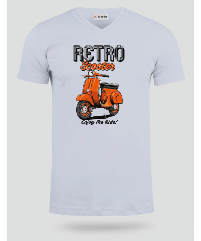 Retro scooter  T-shirt Scollo V