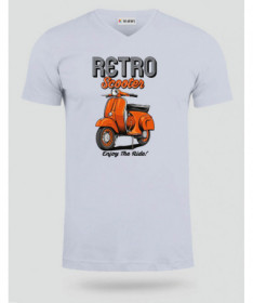 Retro scooter  T-shirt Scollo V