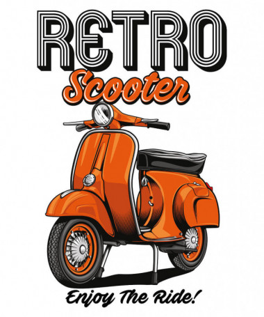 Retro scooter  T-shirt Scollo V