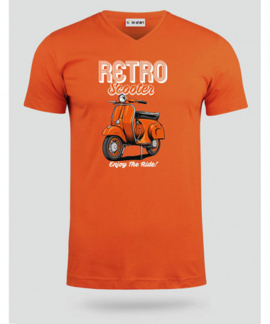 Retro scooter  T-shirt Scollo V