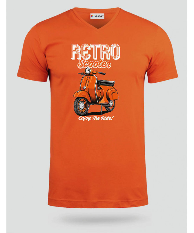 Retro scooter  T-shirt Scollo V