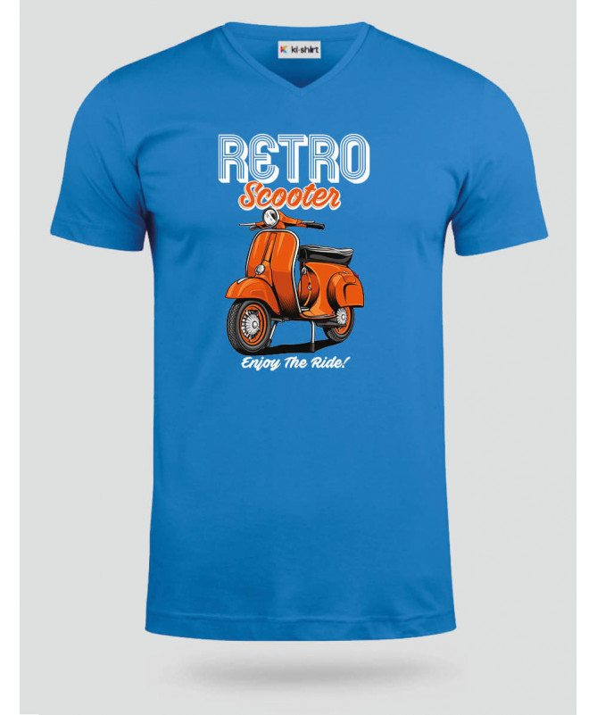 Retro scooter  T-shirt Scollo V