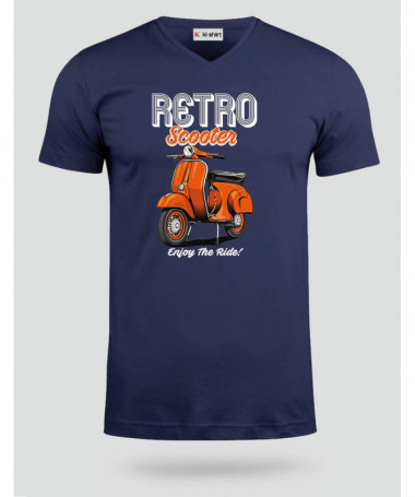 Retro scooter  T-shirt Scollo V