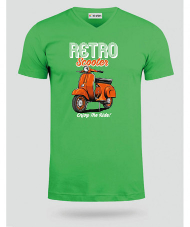 Retro scooter  T-shirt Scollo V