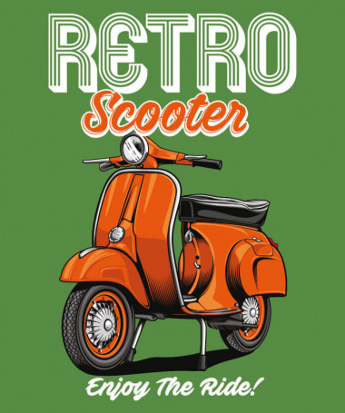 Retro scooter  T-shirt Scollo V