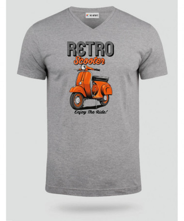 Retro scooter  T-shirt Scollo V
