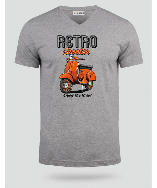 Retro scooter  T-shirt Scollo V