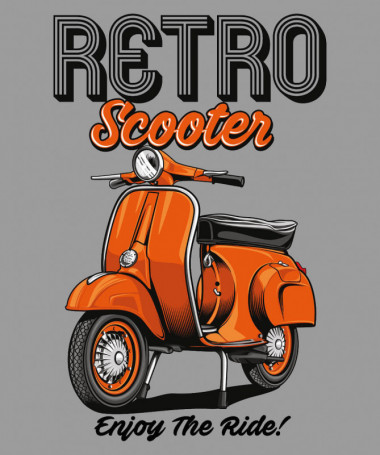 Retro scooter  T-shirt Scollo V