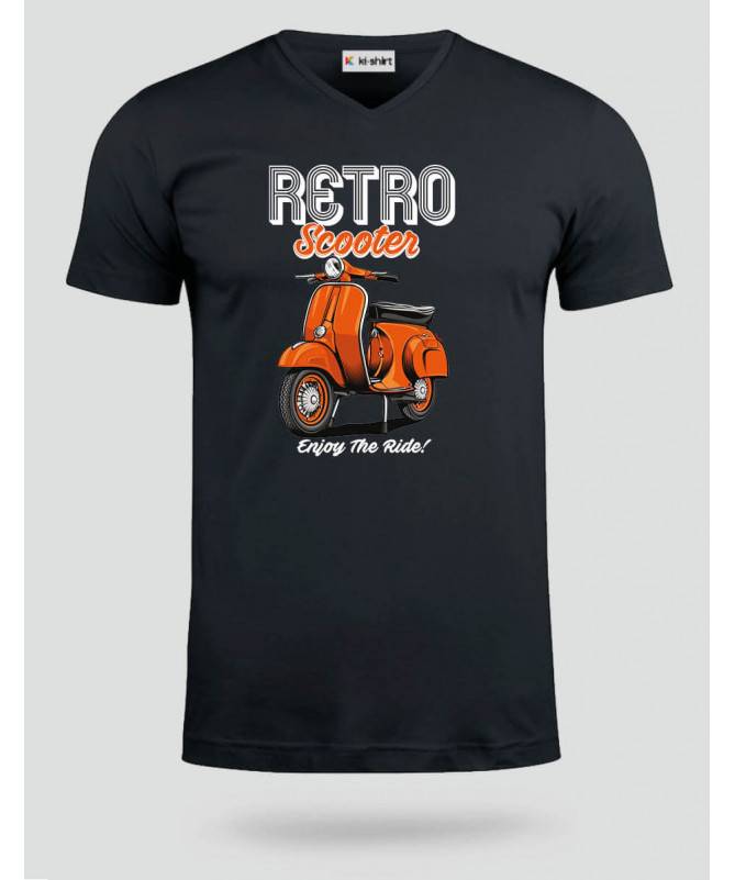 Retro scooter  T-shirt Scollo V