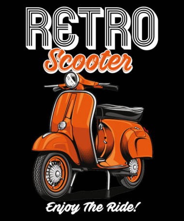 Retro scooter  T-shirt Scollo V