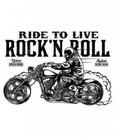 Ride to live rocknroll  T-shirt Scollo V