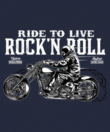 Ride to live rocknroll  T-shirt Scollo V