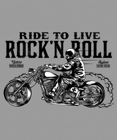 Ride to live rocknroll  T-shirt Scollo V