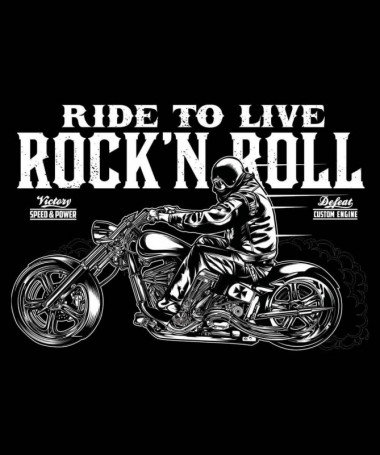 Ride to live rocknroll  T-shirt Scollo V