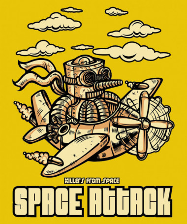 Space attack T-shirt Basic Uomo