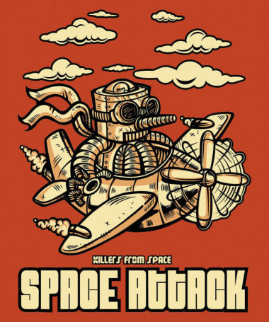 Space attack T-shirt Basic Uomo