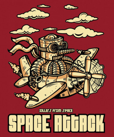 Space attack T-shirt Basic Uomo
