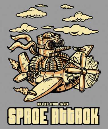 Space attack T-shirt Basic Uomo